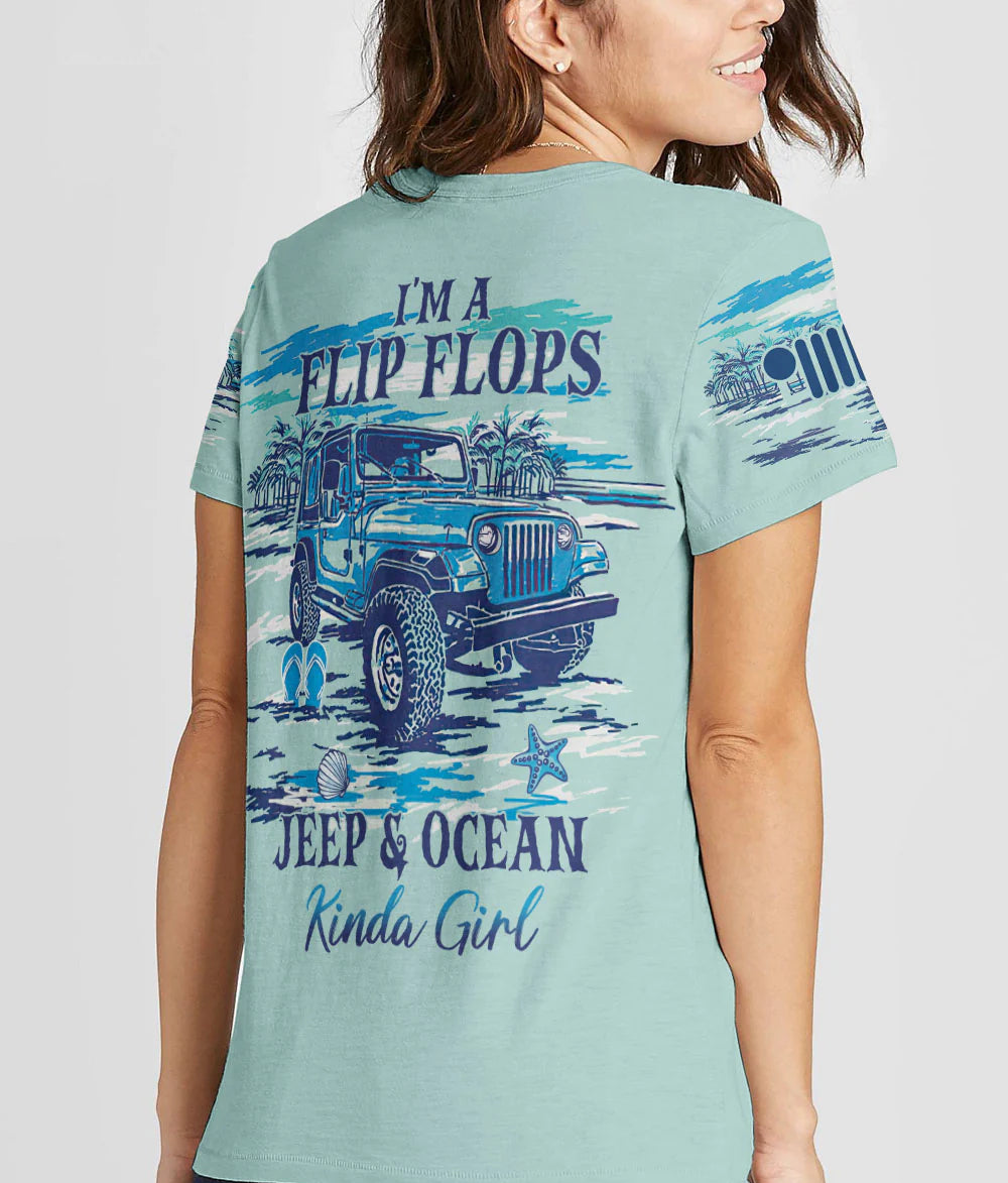 flip-flops-jeep-ocean-kinda-girl-blue-women-v-neck-t-shirt