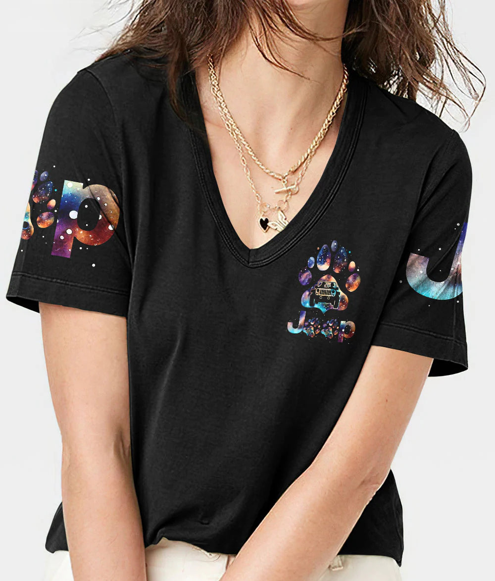 a-mom-her-dog-and-her-jeep-galaxy-women-v-neck-t-shirt