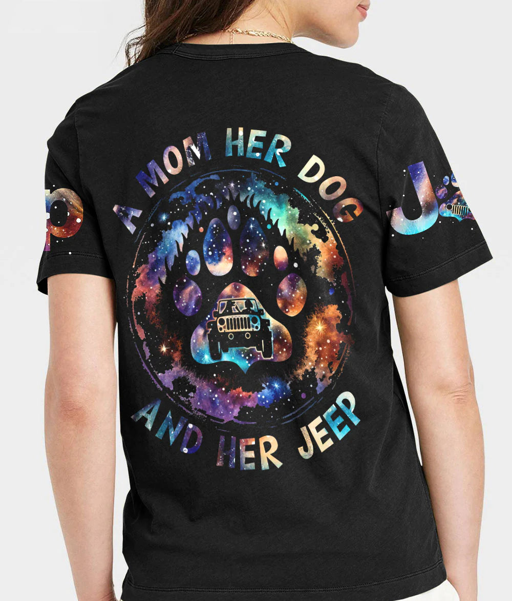 a-mom-her-dog-and-her-jeep-galaxy-women-v-neck-t-shirt