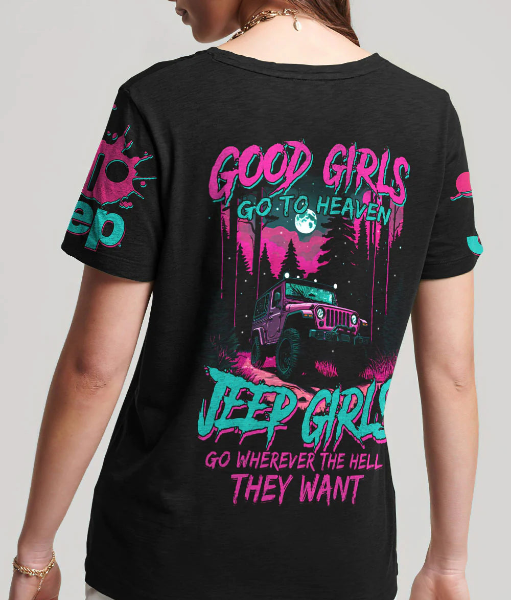 retro-moonlight-good-girls-go-to-heaven-jeep-forest-women-v-neck-t-shirt