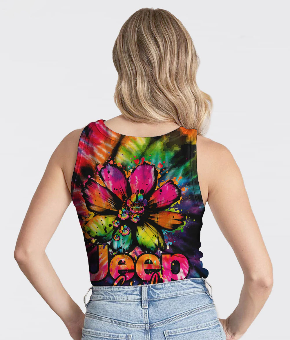 jeep-girl-dog-daisy-tie-dye-tank-top