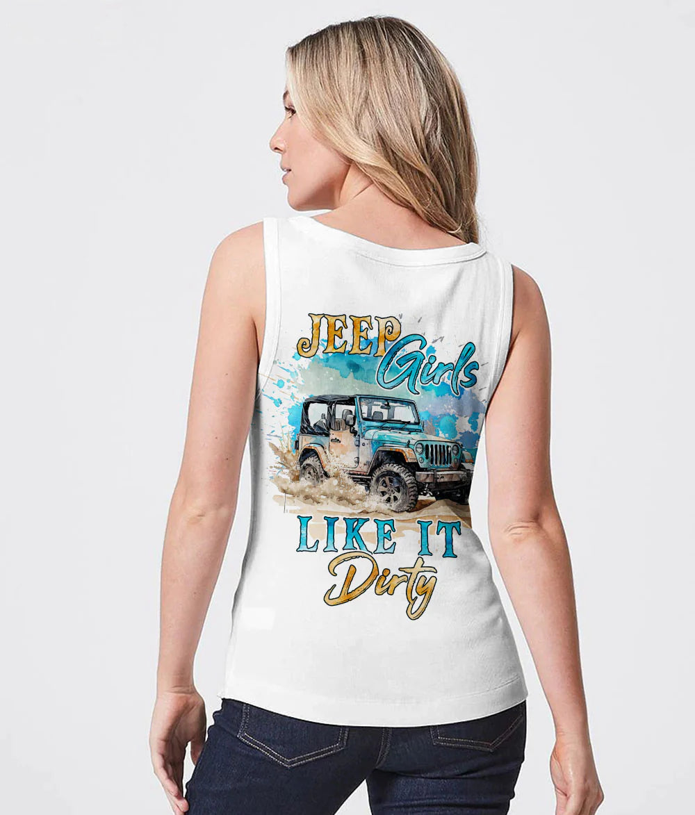 muddy-jeep-girls-like-it-dirty-watercolor-tank-top