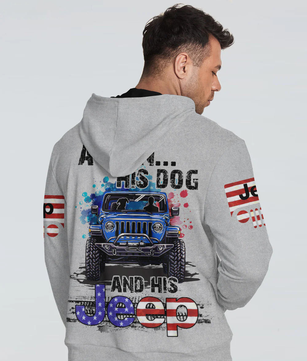 a-man-his-dog-and-his-jeep-flag-gray-hoodie