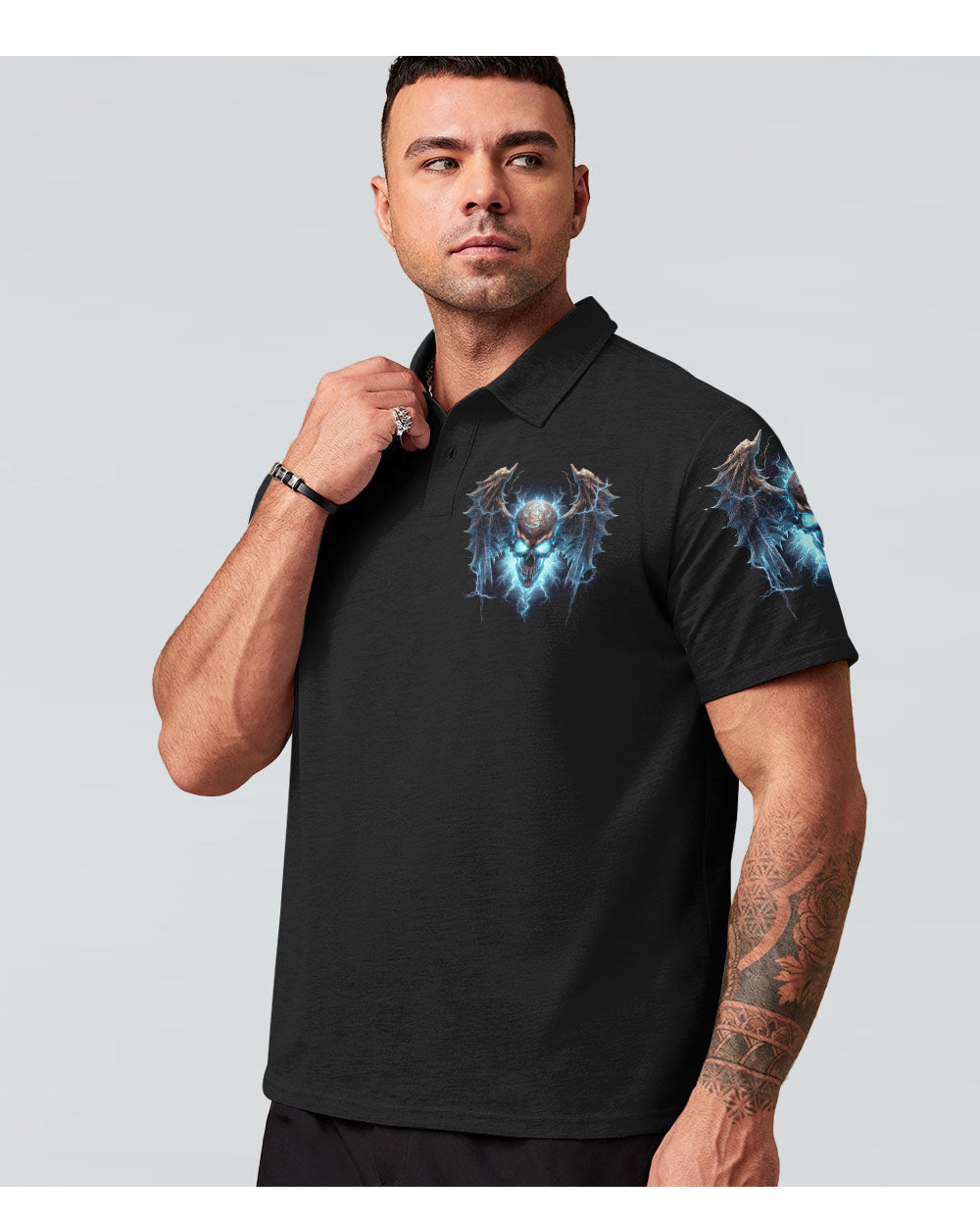 I Hold A Beast An Angel Skull Skull Wings Polo Shirt