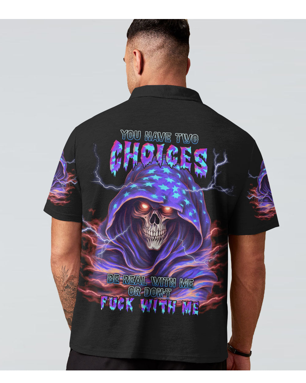 You Have 2 Choices Skull Reaper Polo Shirt