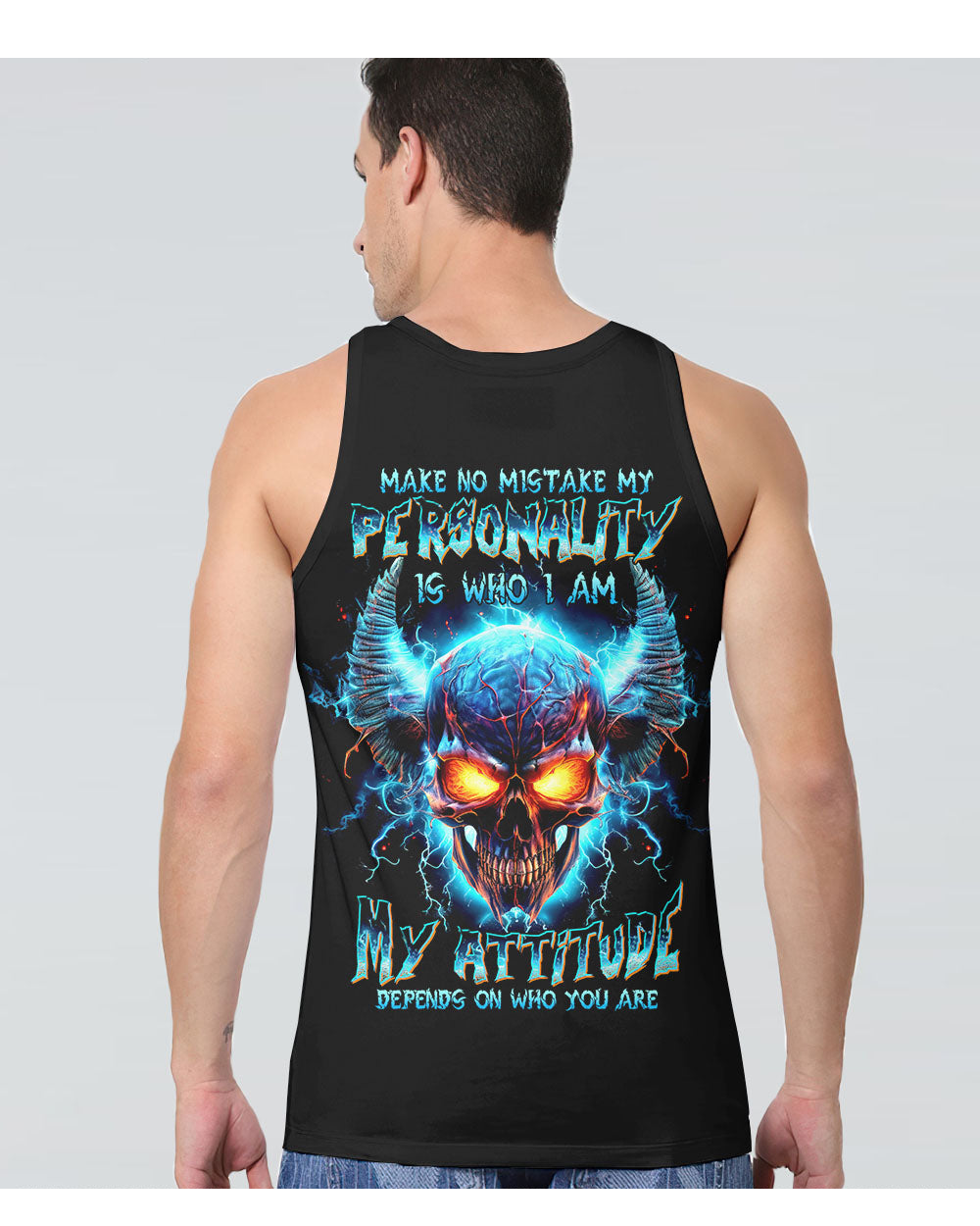 Make No Mistake Demon Skull Black Tank Top