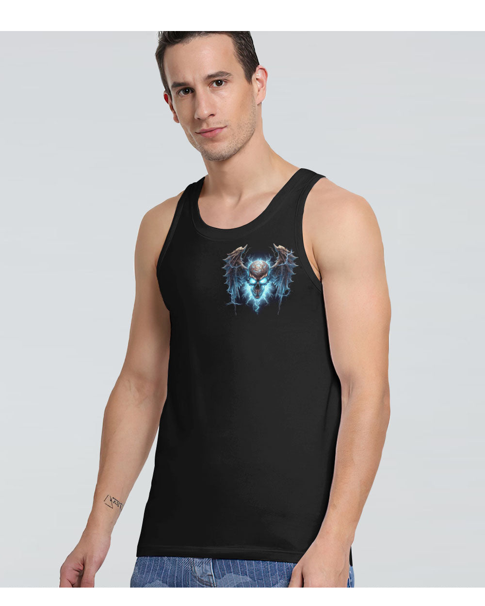 I Hold A Beast An Angel Skull Skull Wings Tank Top