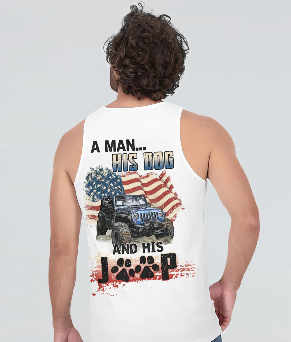 a-man-his-dog-and-his-jeep-flag-tank-top