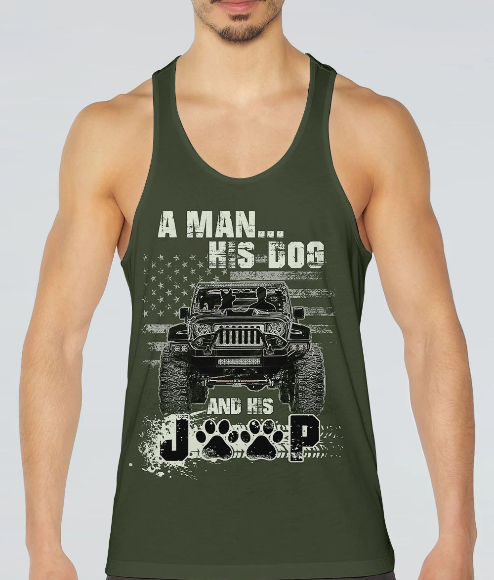 a-man-his-dog-and-his-jeep-military-green-tank-top