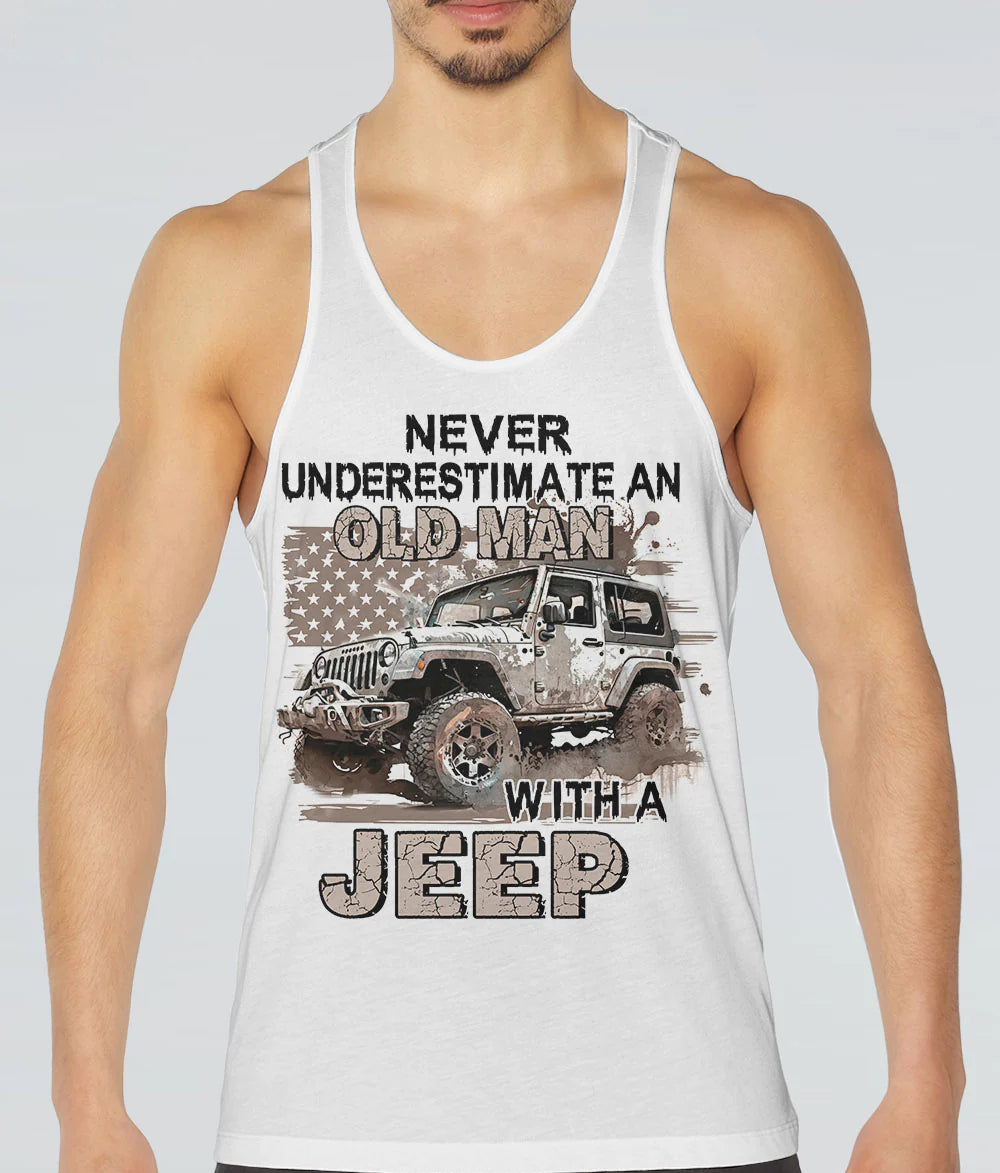 muddy-jeep-never-underestimate-an-old-man-tank-top