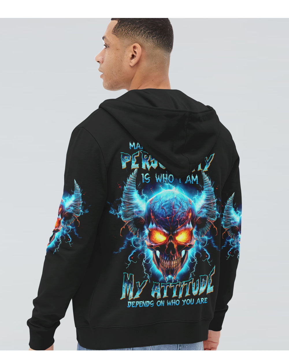 Make No Mistake Demon Skull Black Hoodie