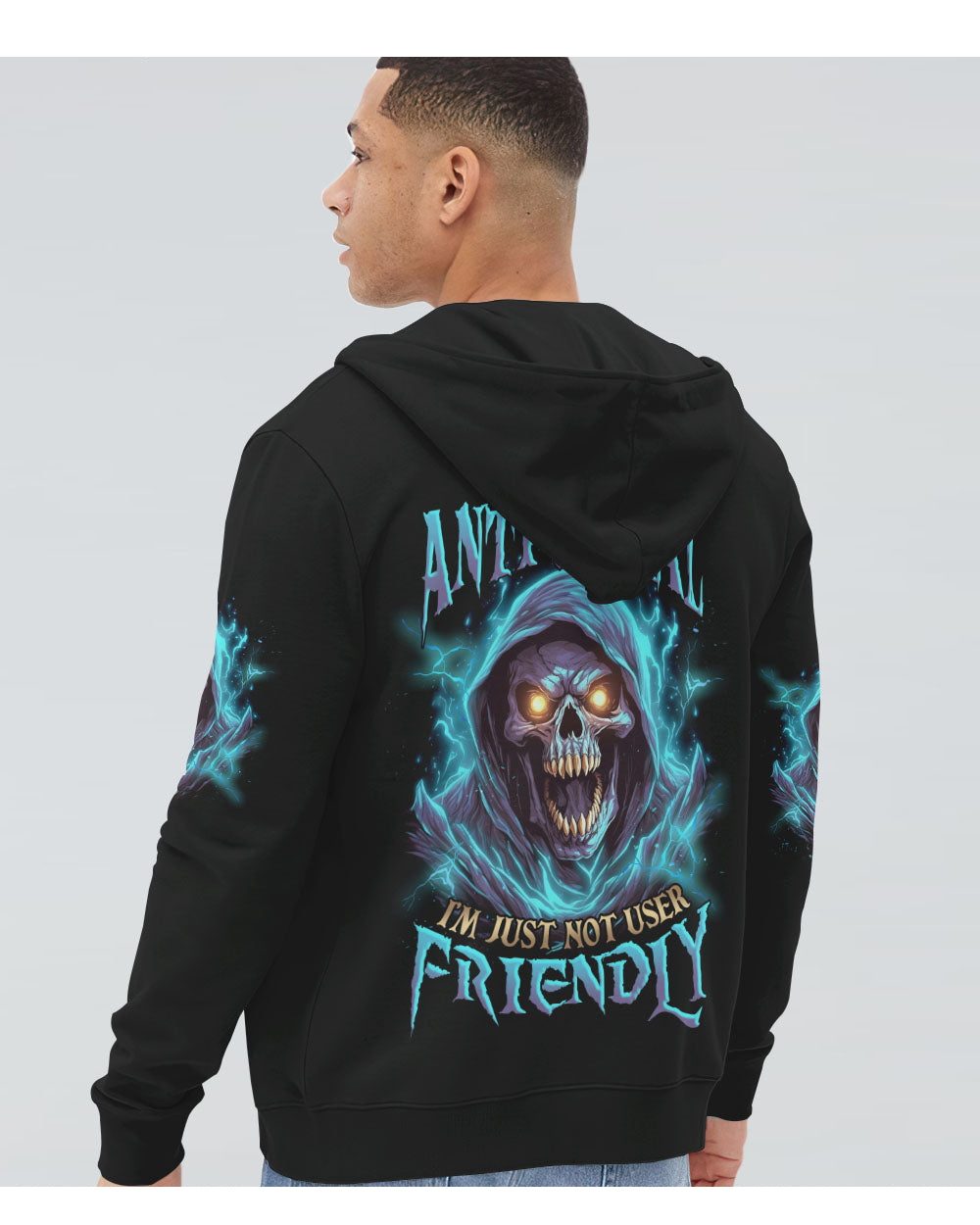 I'm Not Anti Social Skull Black Hoodie