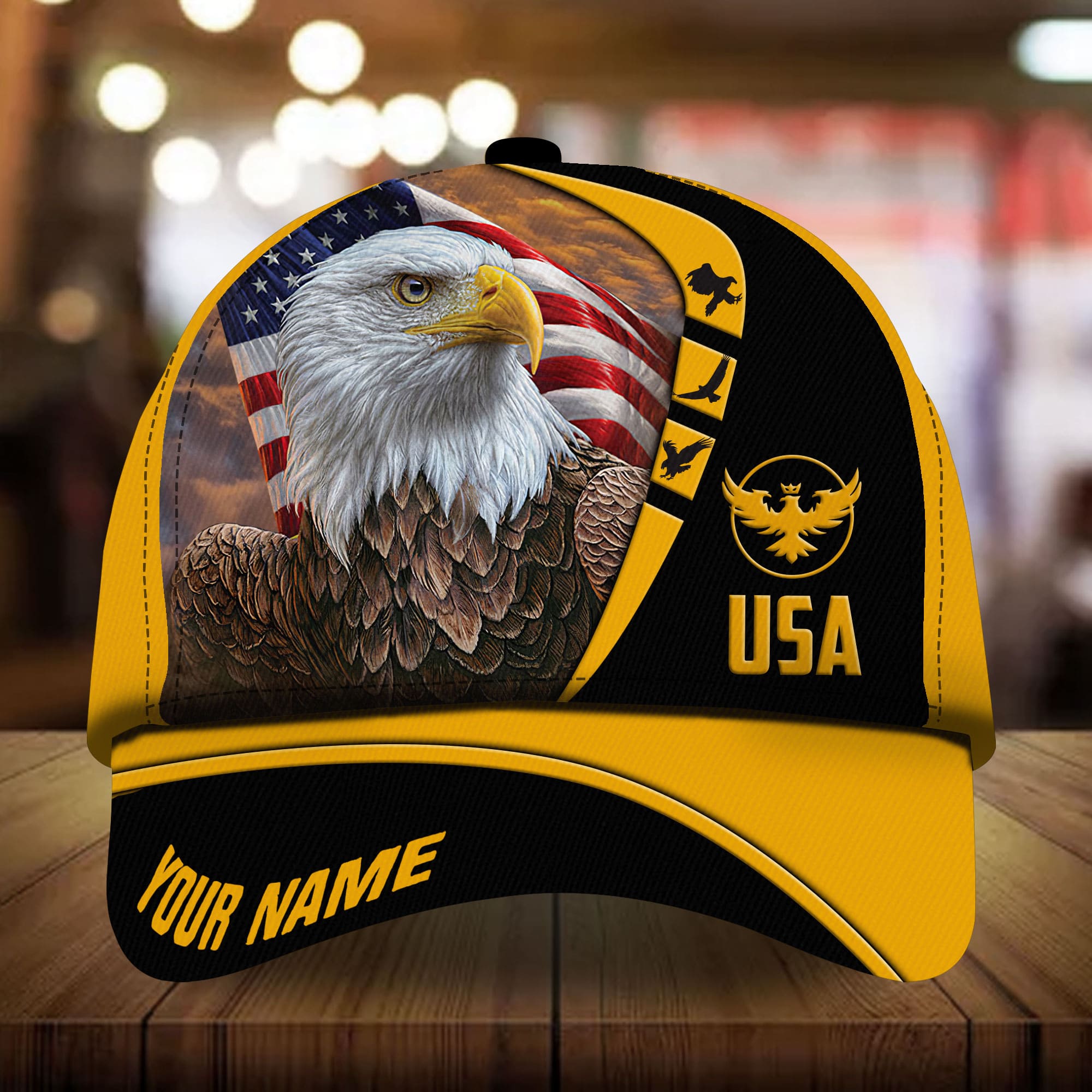 Premium Eagle Patriot 3D Art Cap USA Eagle Hat Multicolor Personalized