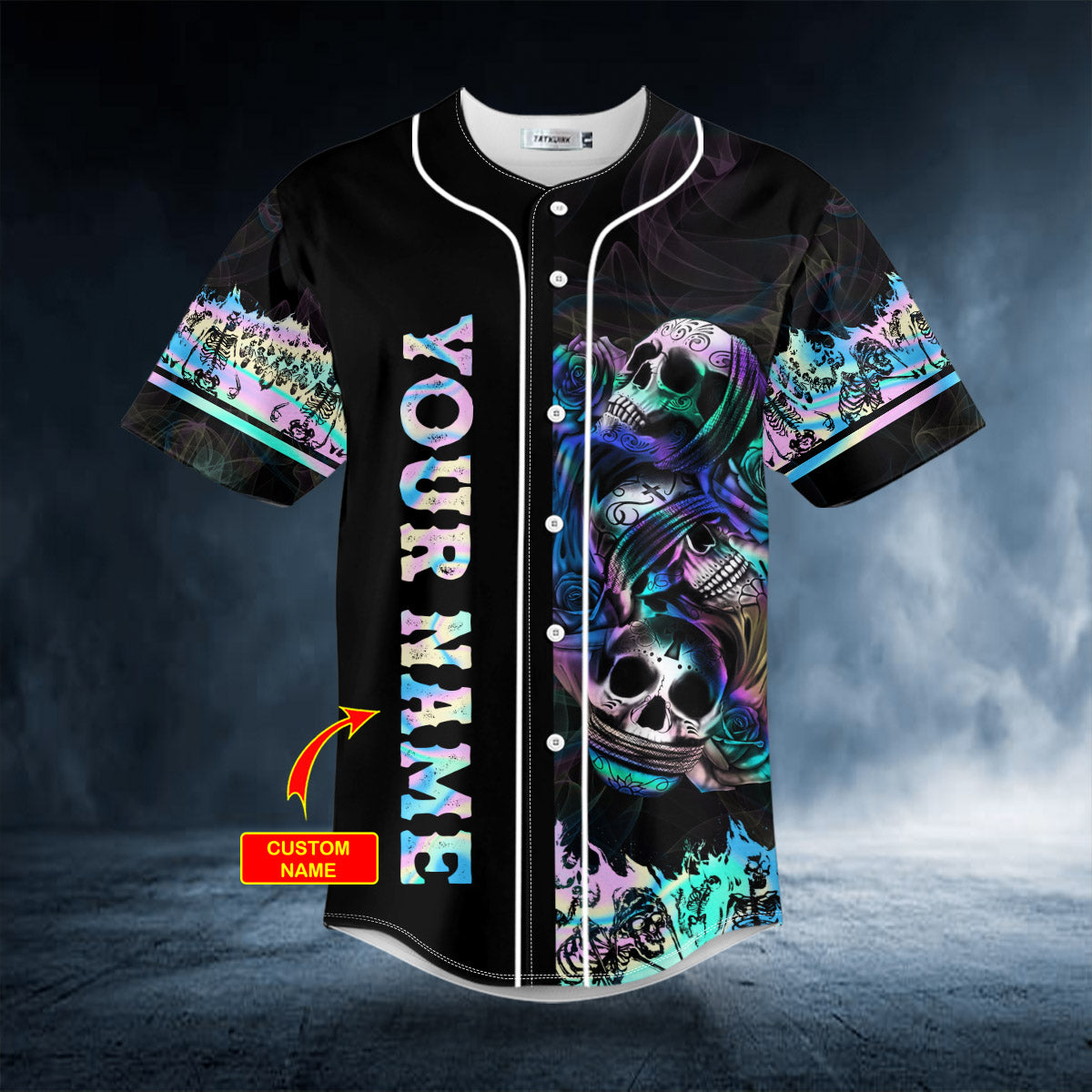 Stuck Between IDK IDC And IDGAF Skull Personalized Baseball Jersey