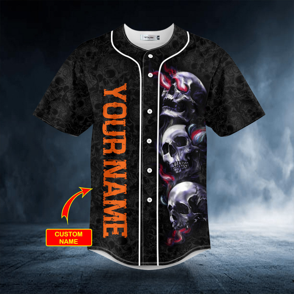 Stuck Between IDC IDK IDGAF Skull Personalized Baseball Jersey