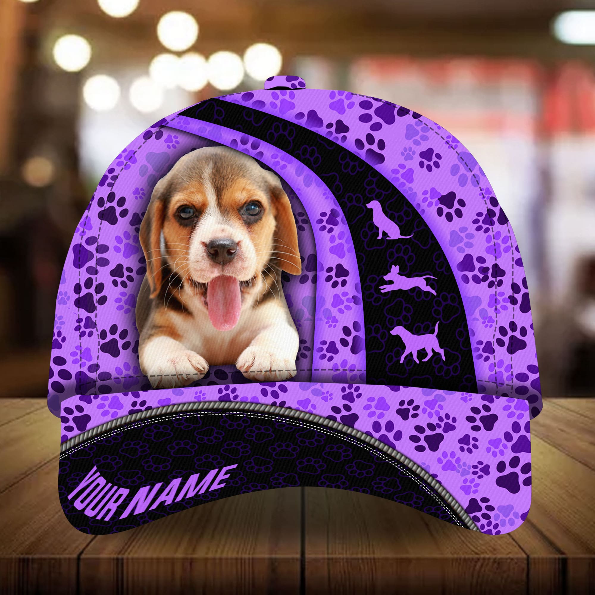 Beagle Curves 3D Multicolor Personalized Hat