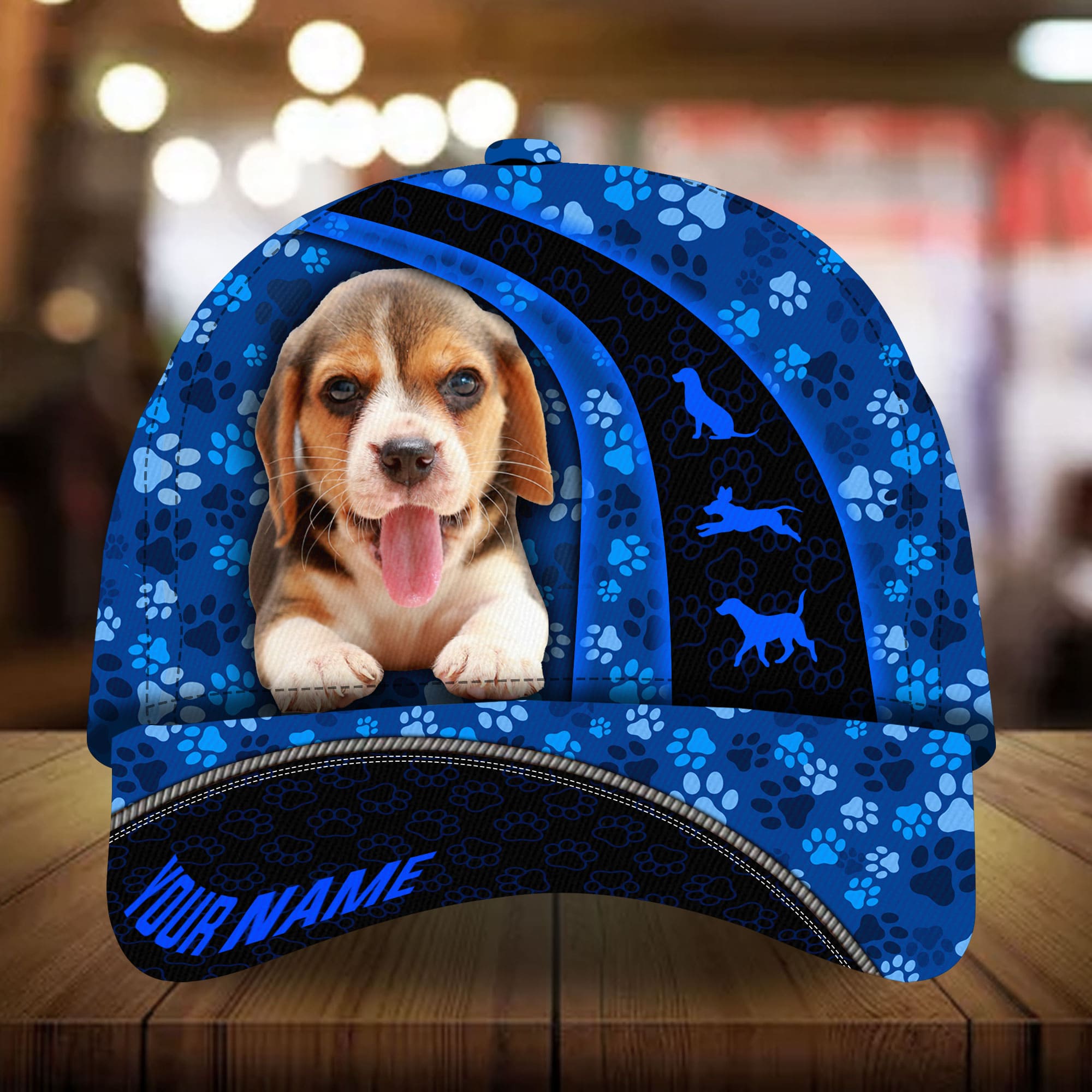 Beagle Curves 3D Multicolor Personalized Hat