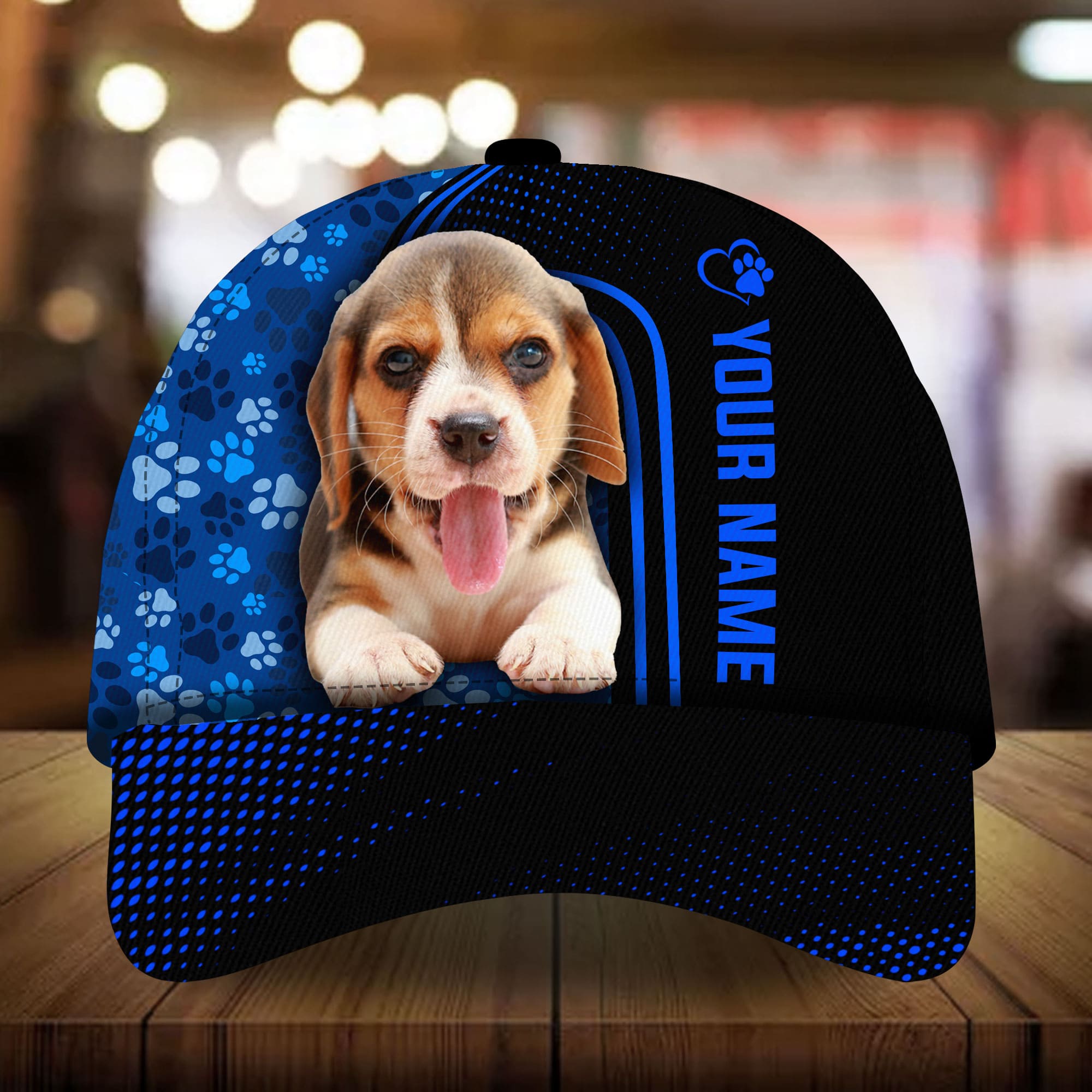 Beagle Paracurves 3D Multicolor Personalized Hat