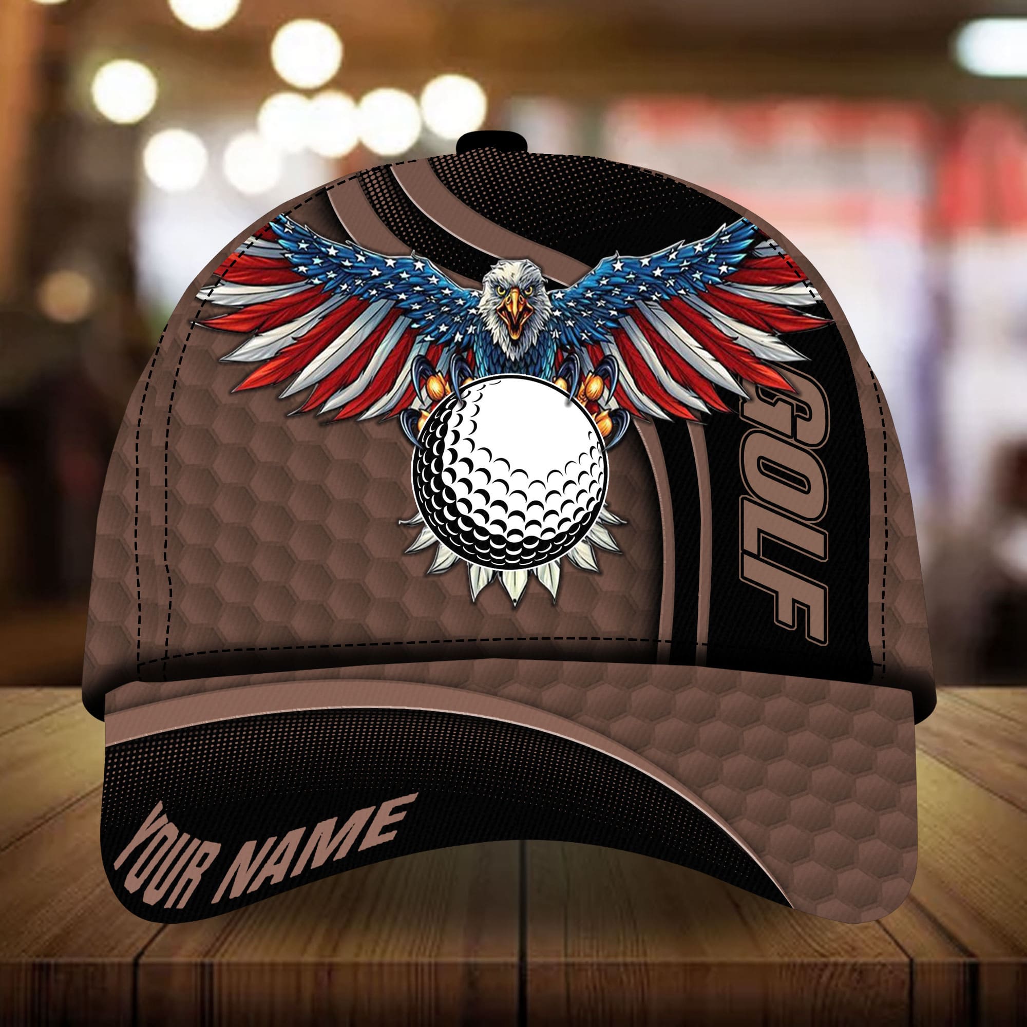 Premium Eagle And Golf 3D Hats Multicolor Personalized