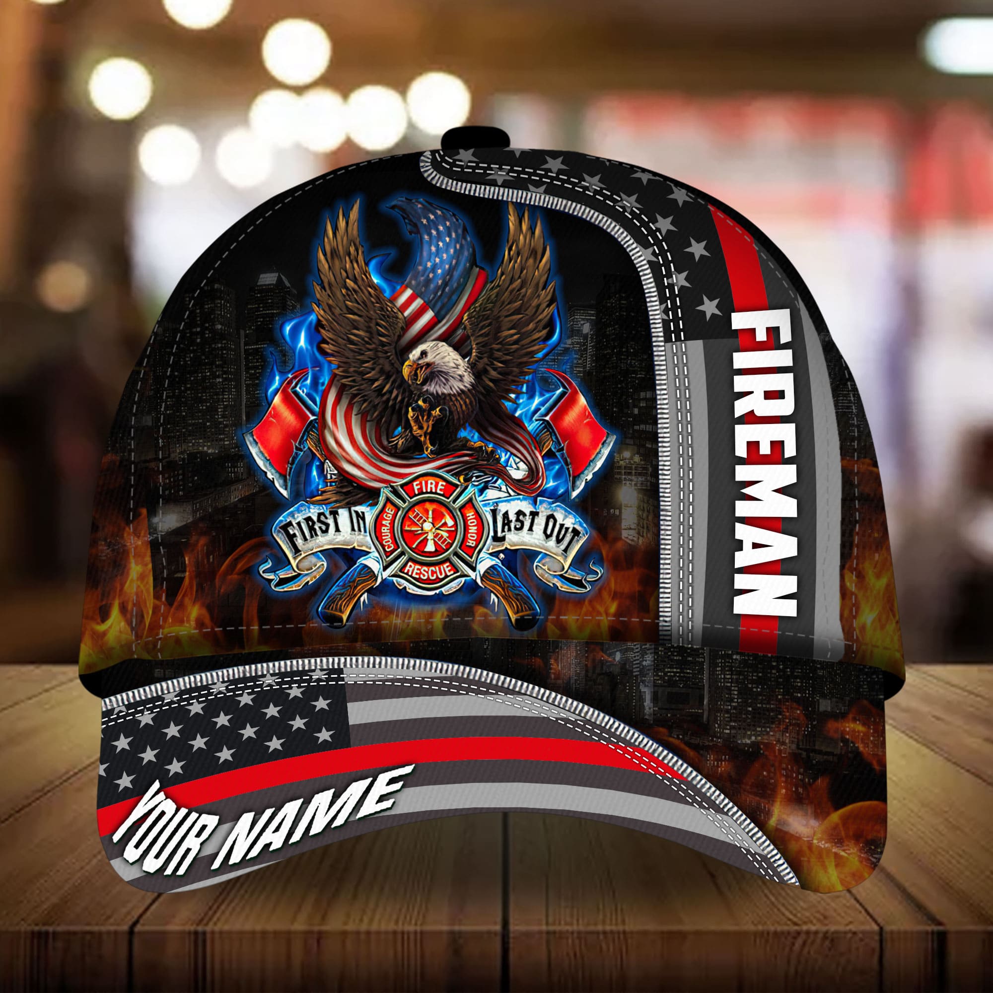 Premium Eagle Fireman 3D Hats Personalized