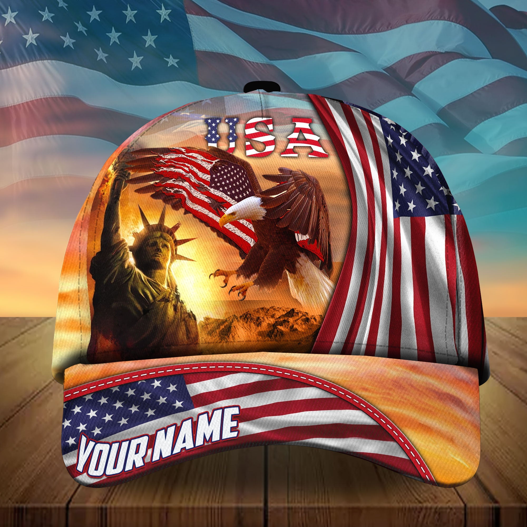 Premium Unique US Eagle Patriotic Hats Personalized