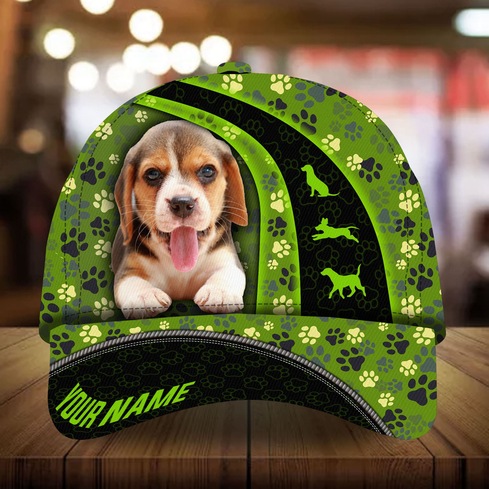 Beagle Curves 3D Multicolor Personalized Hat