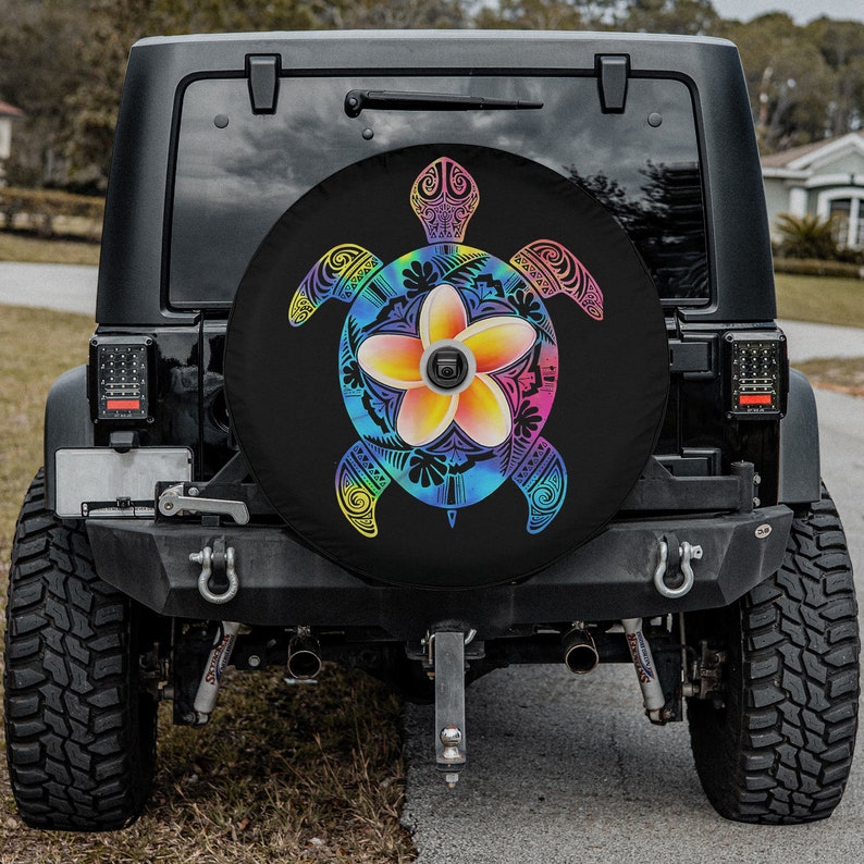 Hawaiian Tie Dye Sea Turtle Spare Tire Cover