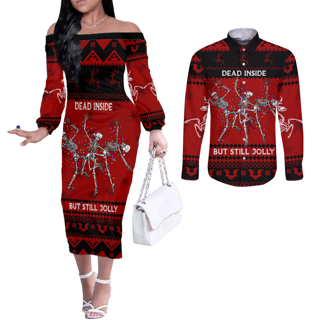 christmas-couples-matching-off-the-shoulder-long-sleeve-dress-and-long-sleeve-button-shirt-jolly-skull-merry-creepmas