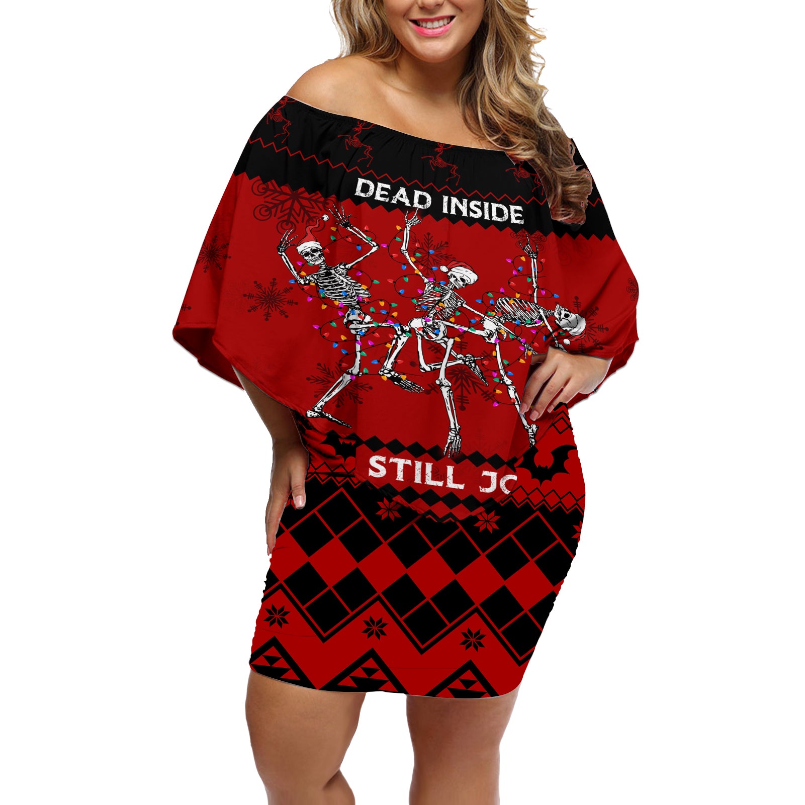 christmas-off-shoulder-short-dress-jolly-skull-merry-creepmas