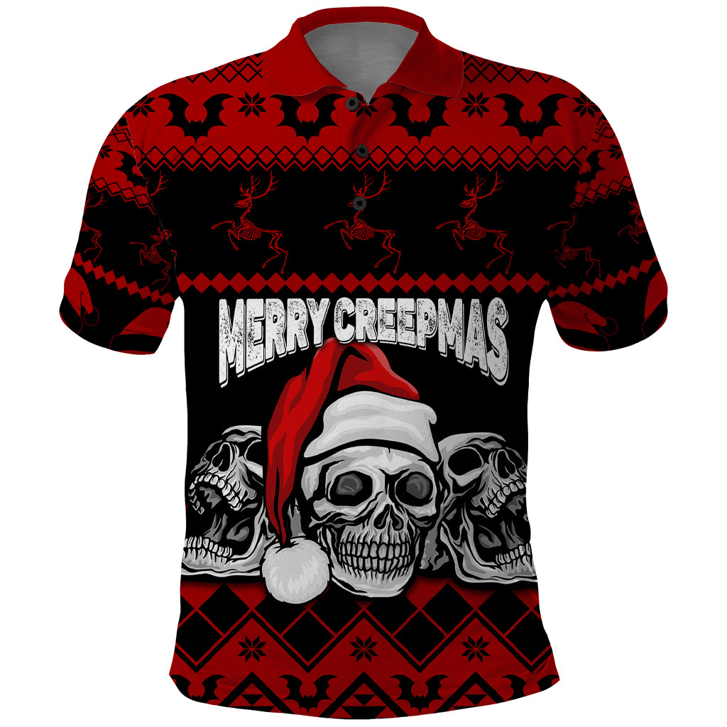 custom-christmas-polo-shirt-gothic-skull-creepmas