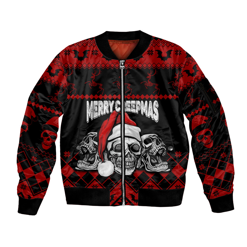 custom-christmas-sleeve-zip-bomber-jacket-gothic-skull-creepmas