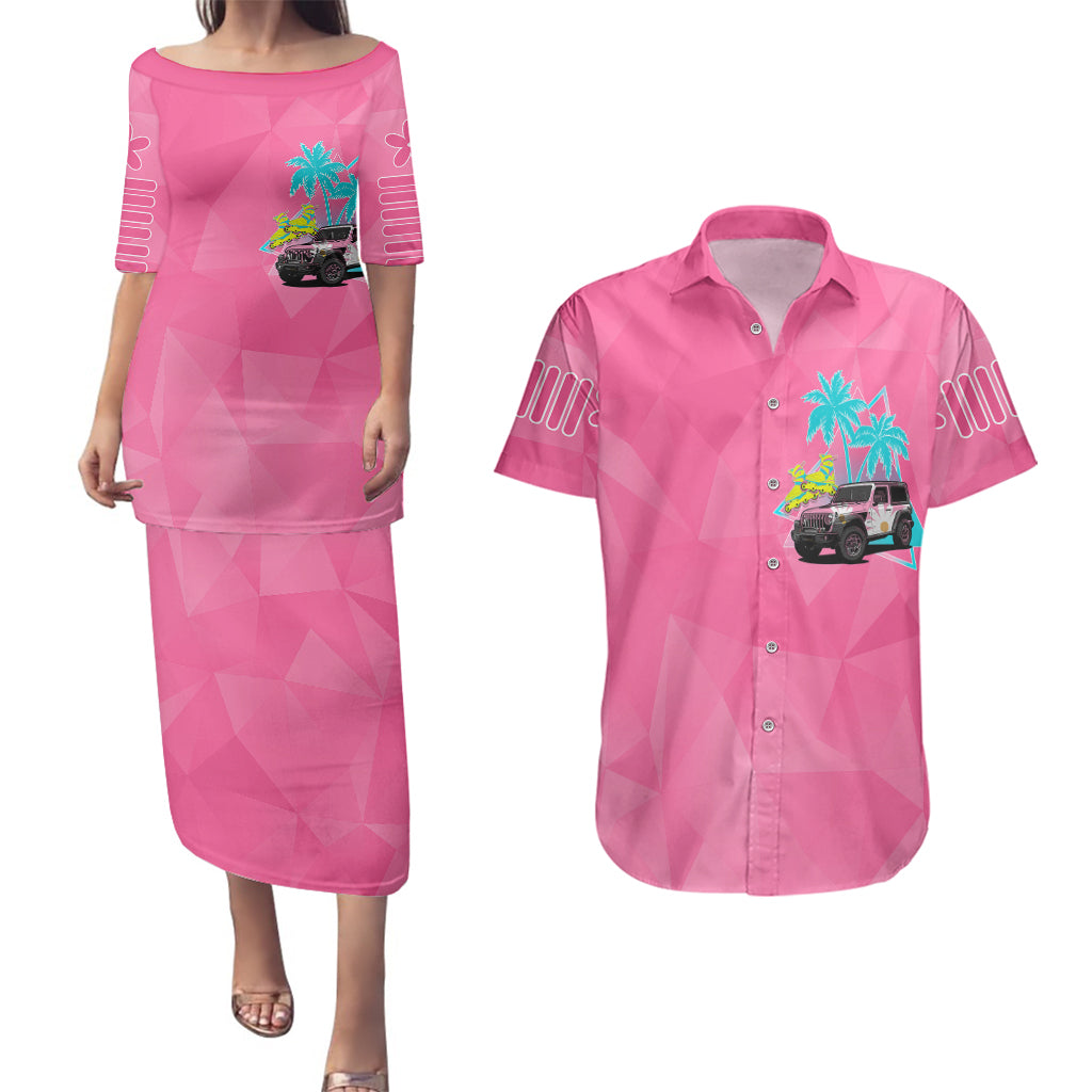 personalised-jeep-girl-couples-matching-puletasi-dress-and-hawaiian-shirt-doll-pink-party