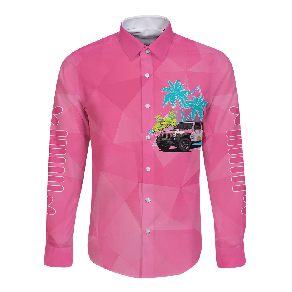 personalised-jeep-girl-long-sleeve-button-shirt-doll-pink-party