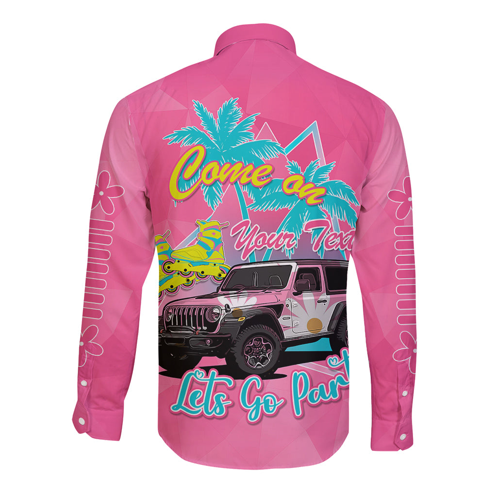 personalised-jeep-girl-long-sleeve-button-shirt-doll-pink-party