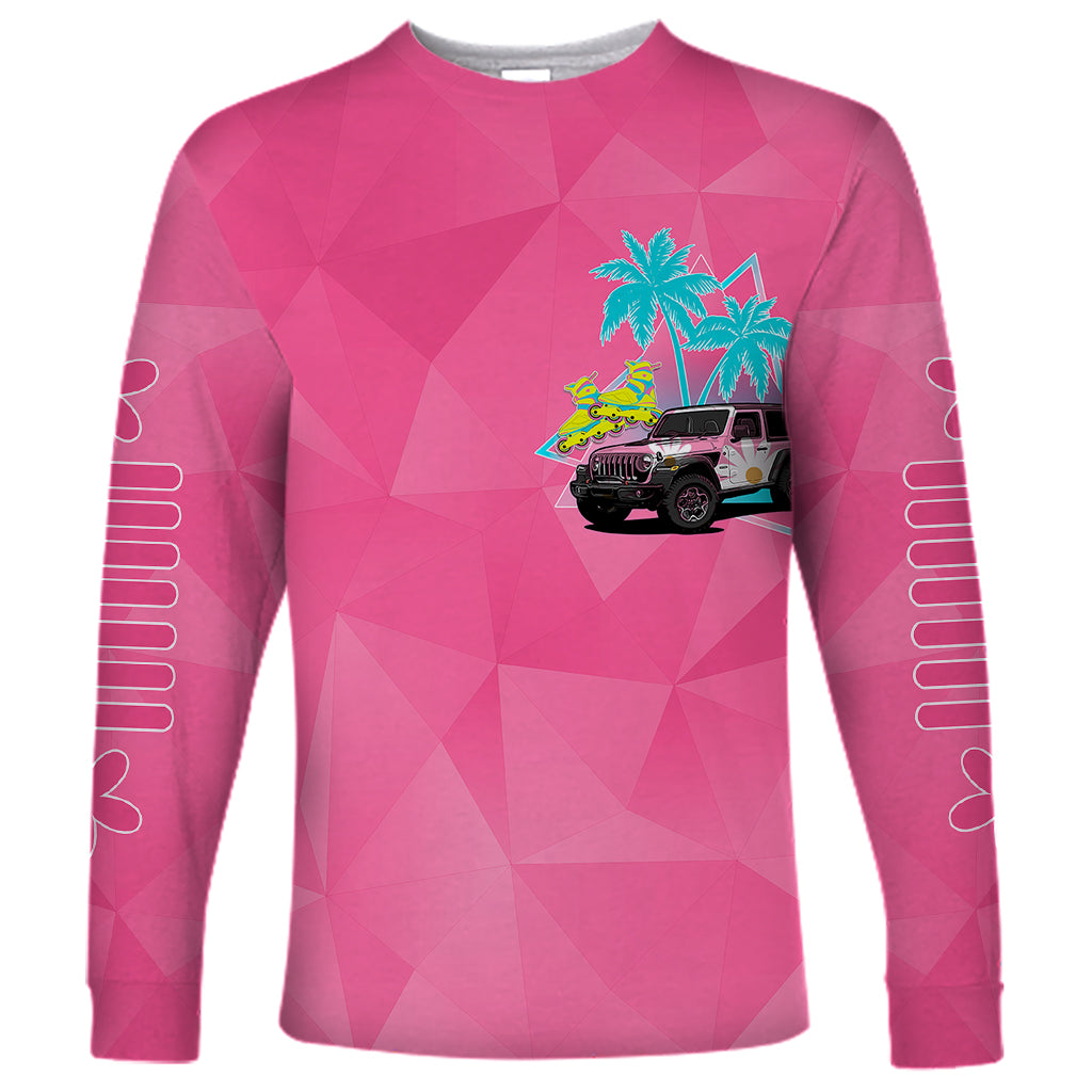 personalised-jeep-girl-long-sleeve-shirt-doll-pink-party