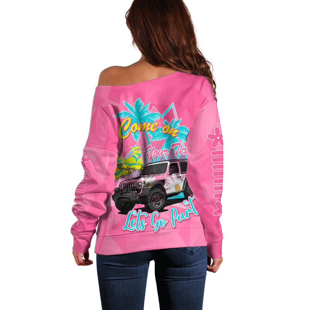 personalised-jeep-girl-off-shoulder-sweater-doll-pink-party