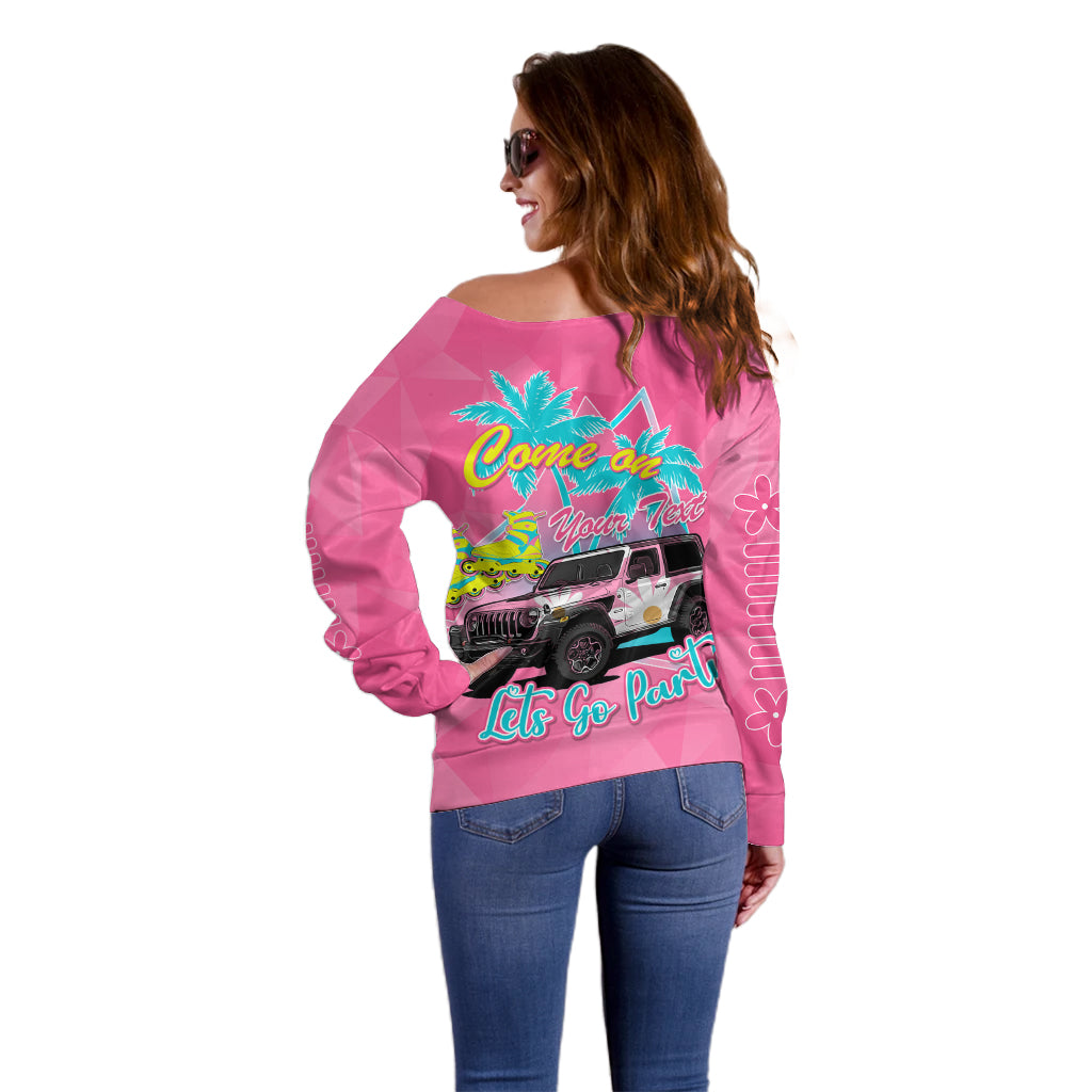 personalised-jeep-girl-off-shoulder-sweater-doll-pink-party