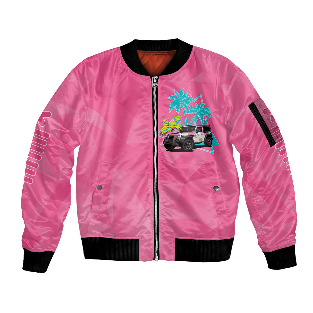 personalised-jeep-girl-sleeve-zip-bomber-jacket-doll-pink-party