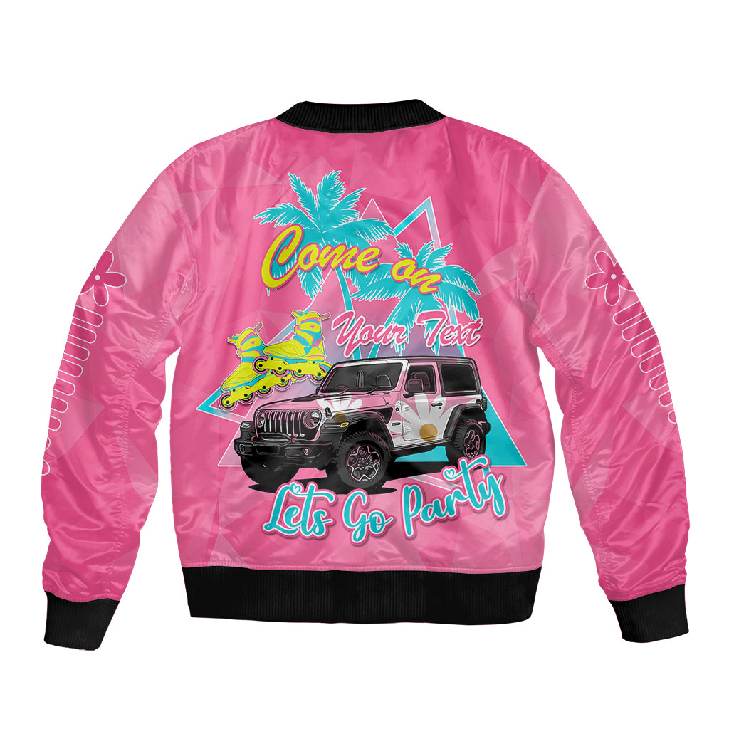 personalised-jeep-girl-sleeve-zip-bomber-jacket-doll-pink-party