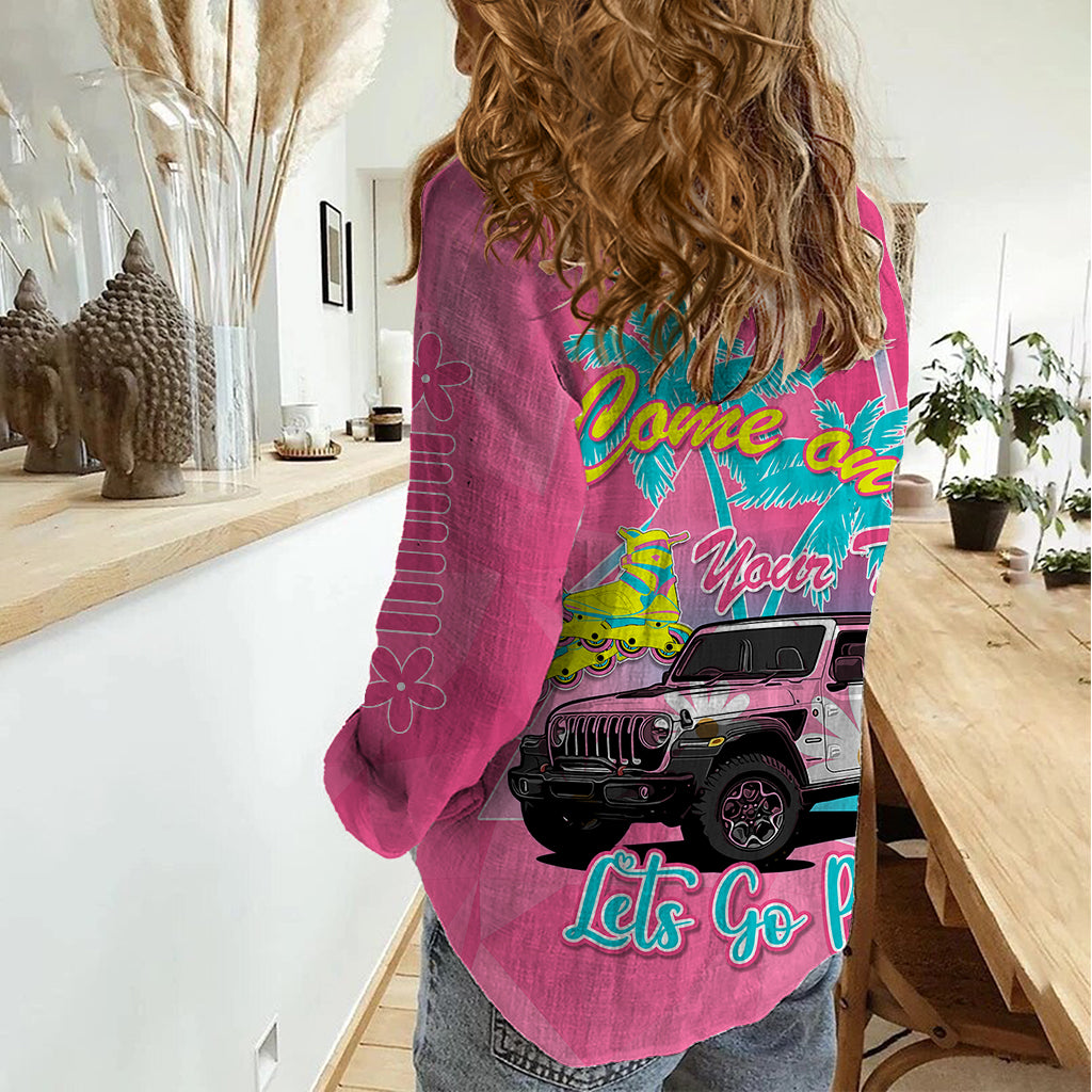 personalised-jeep-girl-women-casual-shirt-doll-pink-party