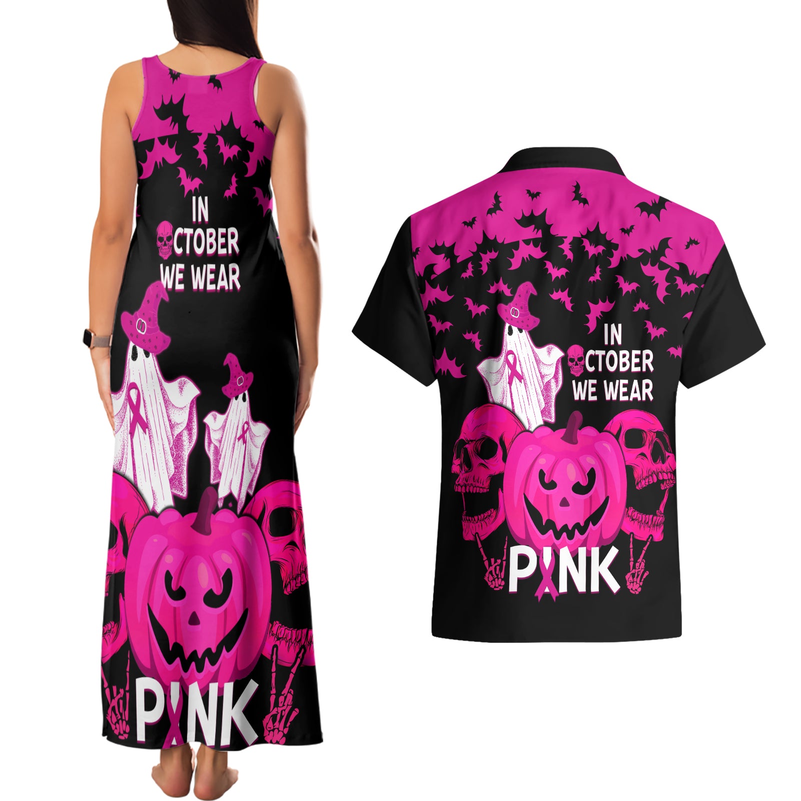 in-october-we-wear-pink-breast-cancer-couples-matching-tank-maxi-dress-and-hawaiian-shirt-halloween-skull-with-pumkin-black-version