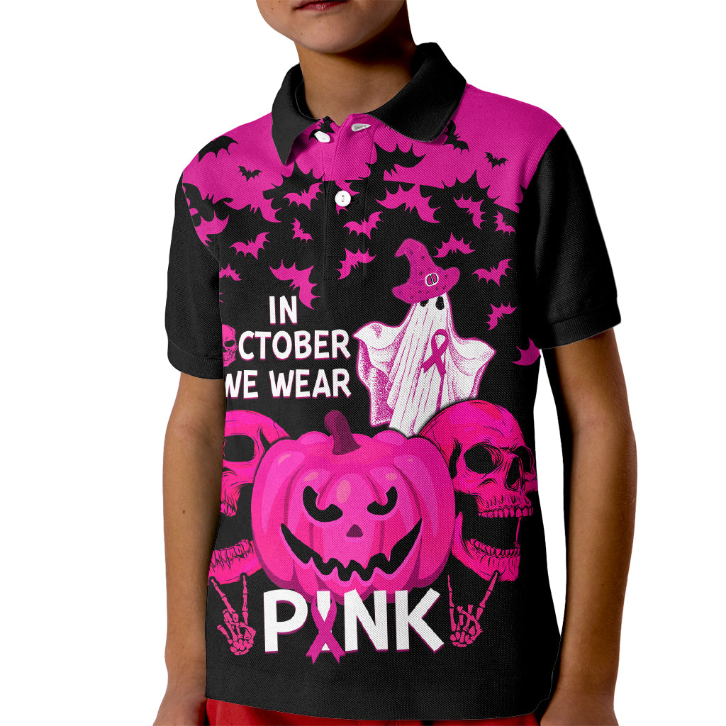 in-october-we-wear-pink-breast-cancer-kid-polo-shirt-halloween-skull-with-pumkin-black-version