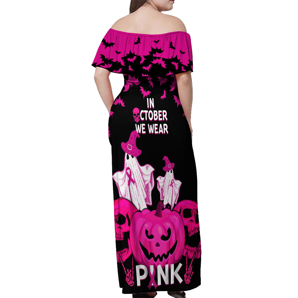 in-october-we-wear-pink-breast-cancer-off-shoulder-maxi-dress-halloween-skull-with-pumkin-black-version