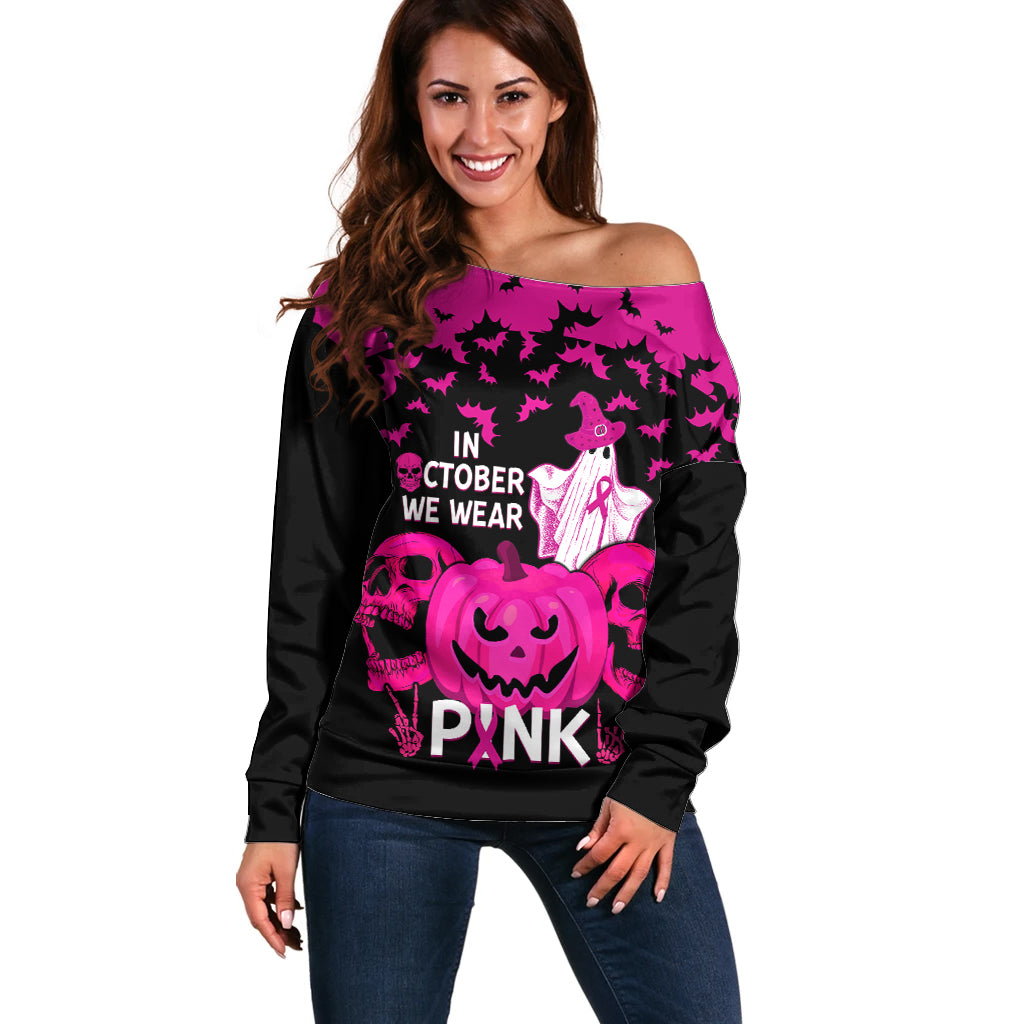 in-october-we-wear-pink-breast-cancer-off-shoulder-sweater-halloween-skull-with-pumkin-black-version