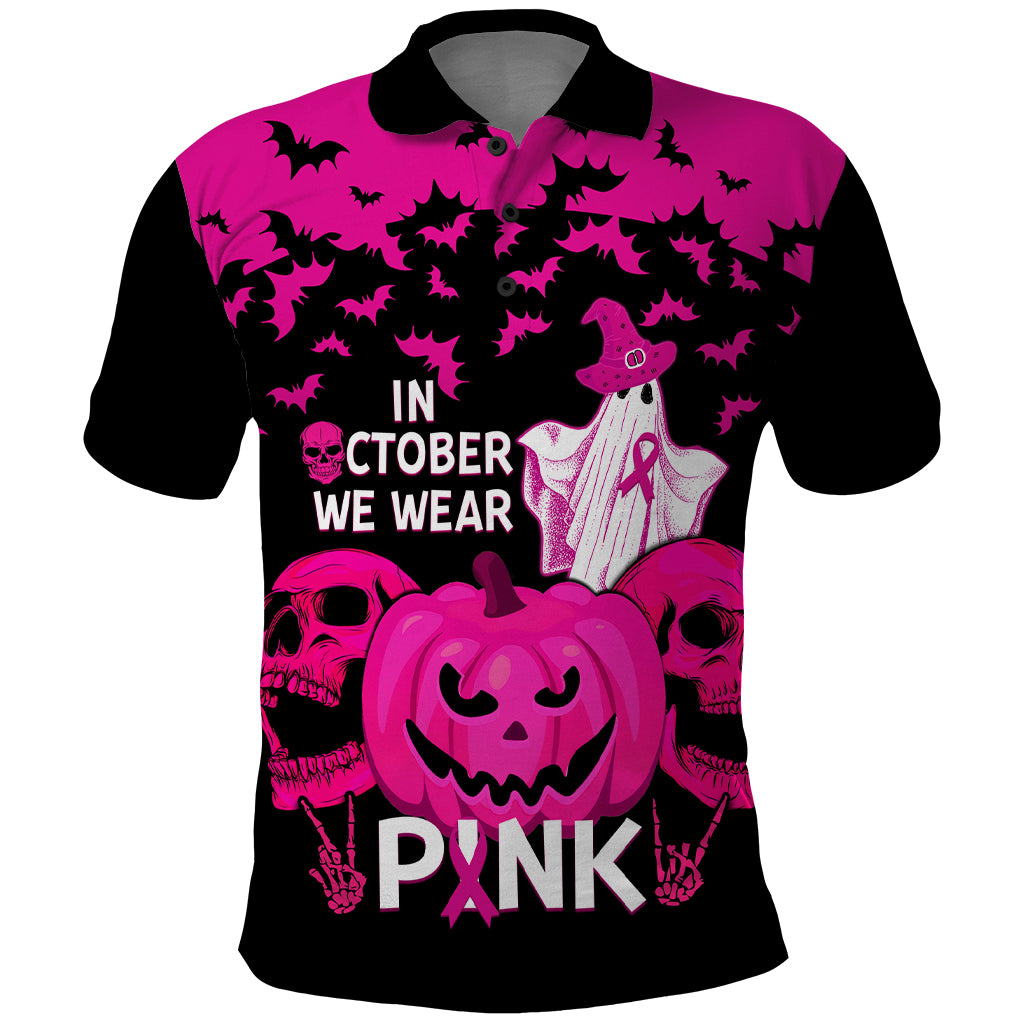 in-october-we-wear-pink-breast-cancer-polo-shirt-halloween-skull-with-pumkin-black-version