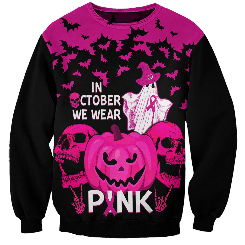 in-october-we-wear-pink-breast-cancer-sweatshirt-halloween-skull-with-pumkin-black-version