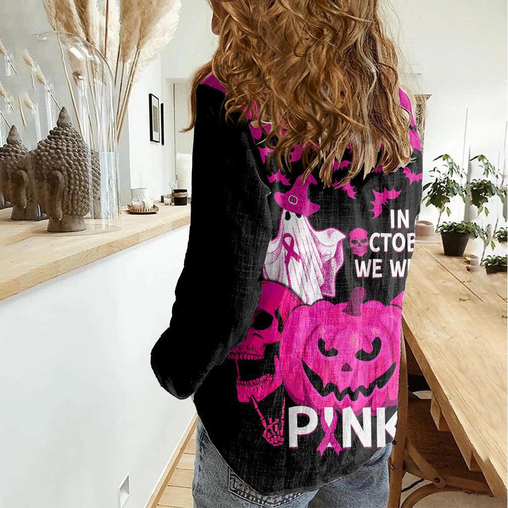 in-october-we-wear-pink-breast-cancer-women-casual-shirt-halloween-skull-with-pumkin-black-version