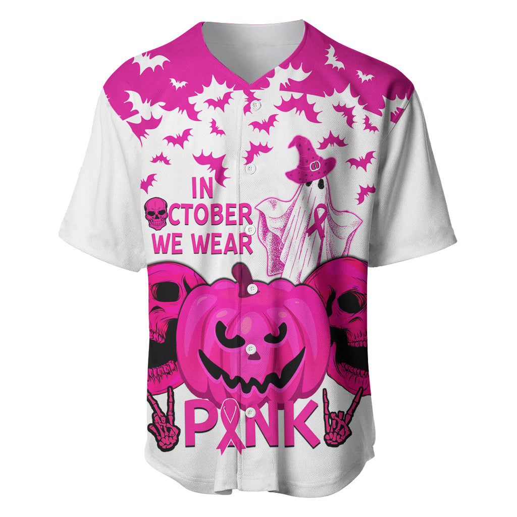 in-october-we-wear-pink-breast-cancer-baseball-jersey-halloween-skull-with-pumkin-white-version