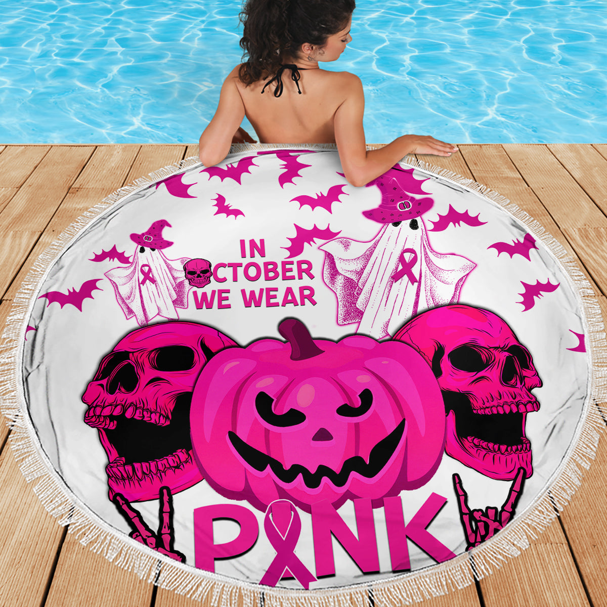 in-october-we-wear-pink-breast-cancer-beach-blanket-halloween-skull-with-pumkin-white-version