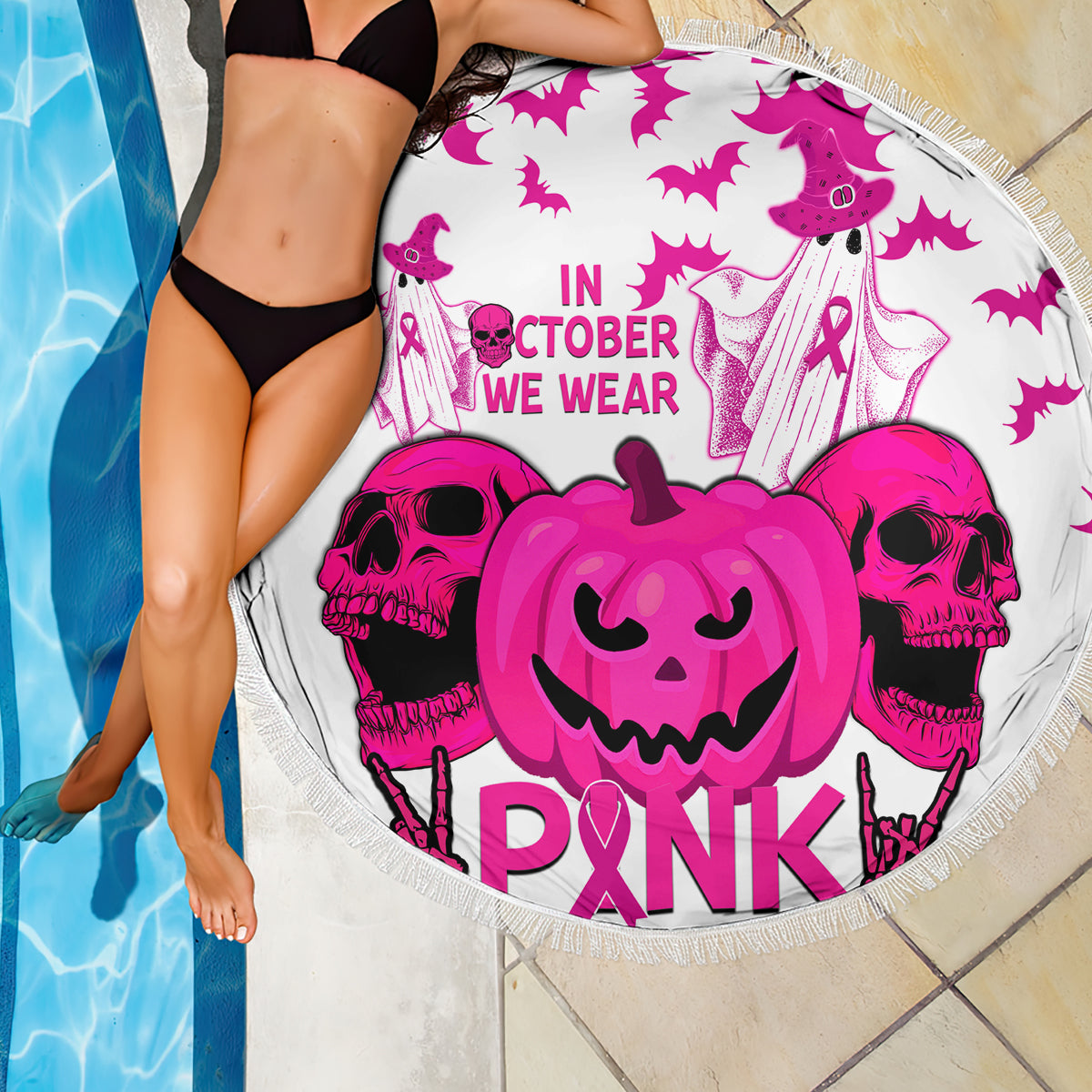 in-october-we-wear-pink-breast-cancer-beach-blanket-halloween-skull-with-pumkin-white-version